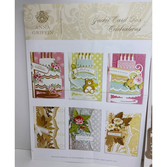 Anna Griffin Jacket Card Dies Celebrations Cake Design Metal Cutting Dies - Picture 9 of 16